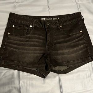 American Eagle Super Super Stretch Black Denim Shorts Shortie